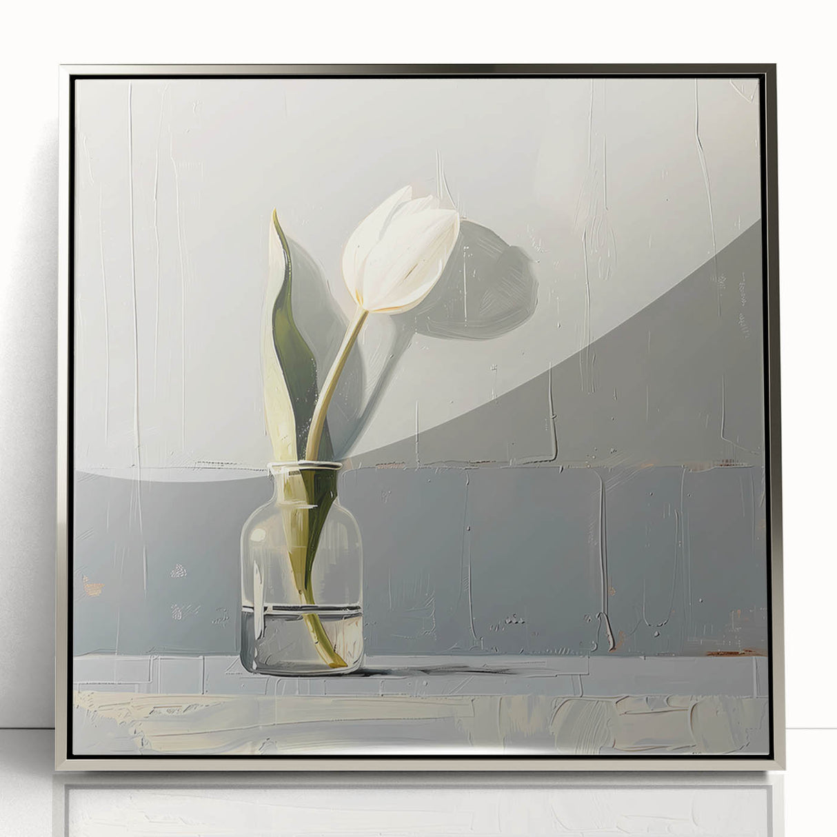 Framed abstract floral wall art in vibrant colors, featuring intricate designs with silver accents, displayed against a neutral background, perfect for modern decor.