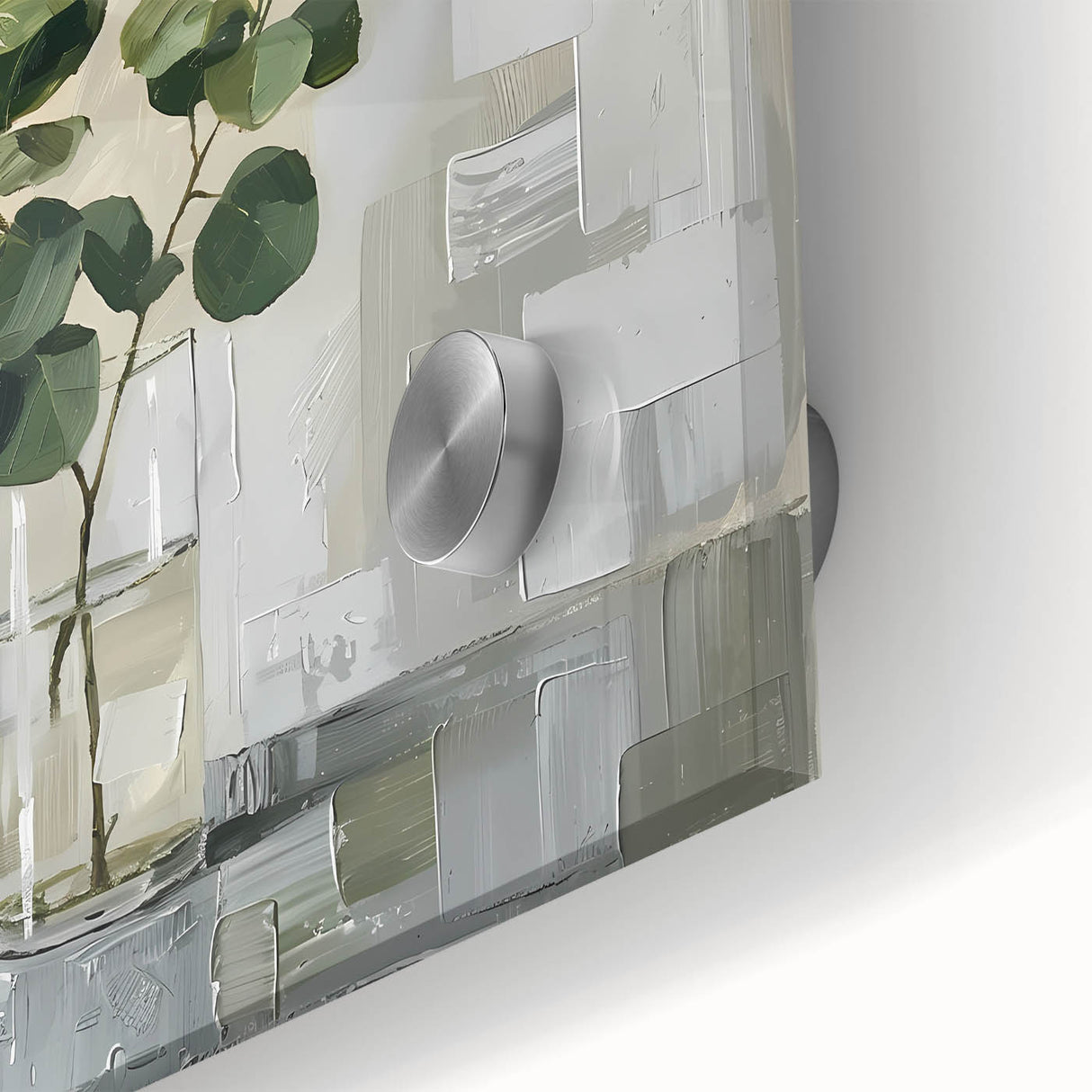 Close-up of vibrant abstract floral wall art design on acrylic glass, showcasing intricate colors and textures, ideal for contemporary home decor.