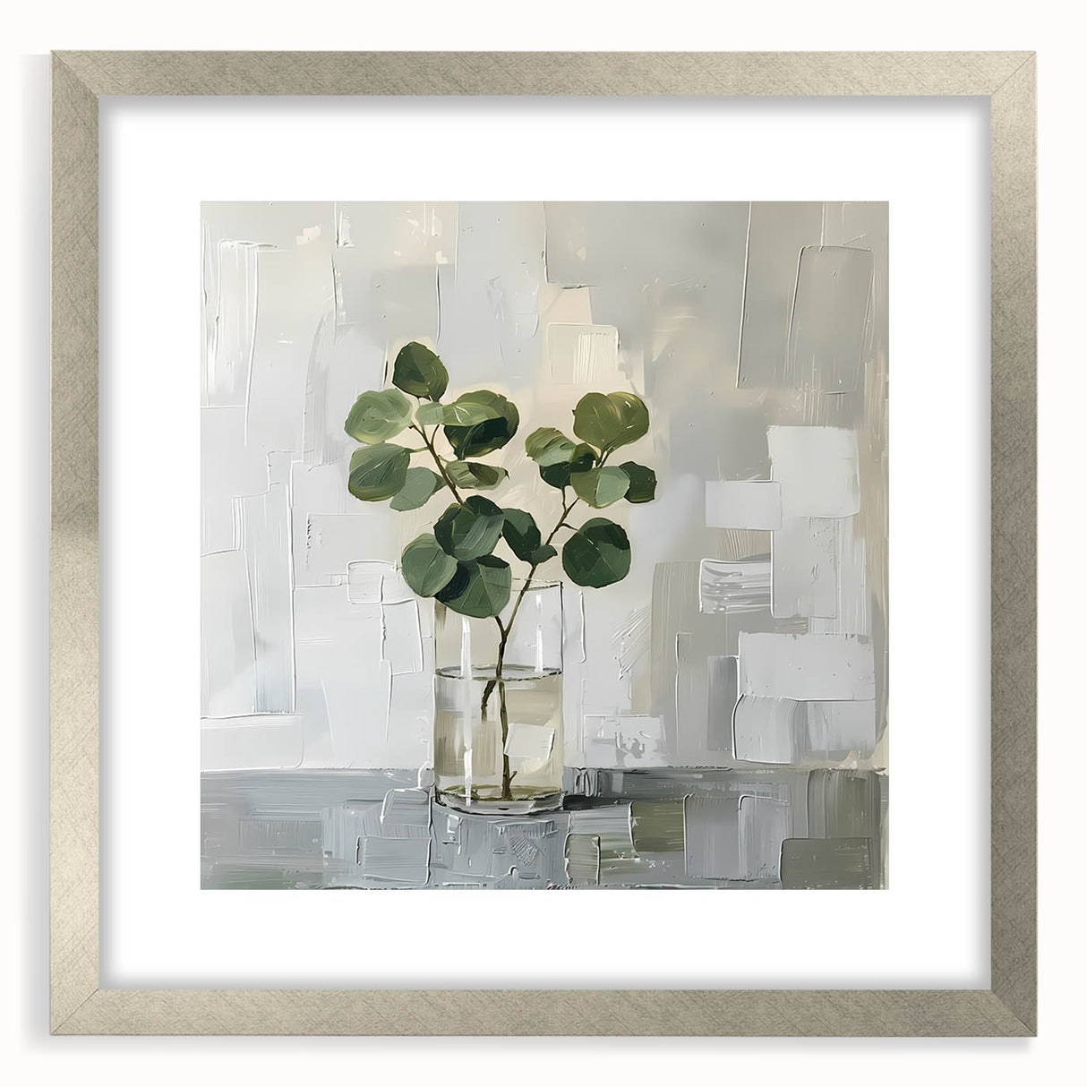 Elegant abstract floral wall art framed in silver, featuring vibrant colors and intricate designs, perfect for enhancing modern home decor and aesthetics.