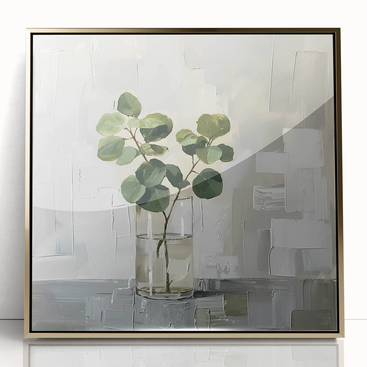 Framed abstract floral wall art featuring vibrant colors and elegant gold accents, perfect for modern home decor. Ideal for enhancing living spaces with a touch of sophistication.