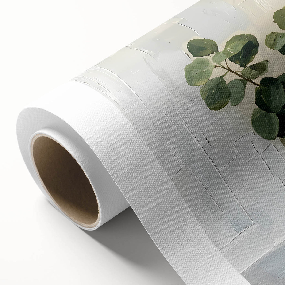 Abstract floral wall art design on rolled canvas showcasing vibrant colors and intricate patterns, ideal for enhancing modern home decor.