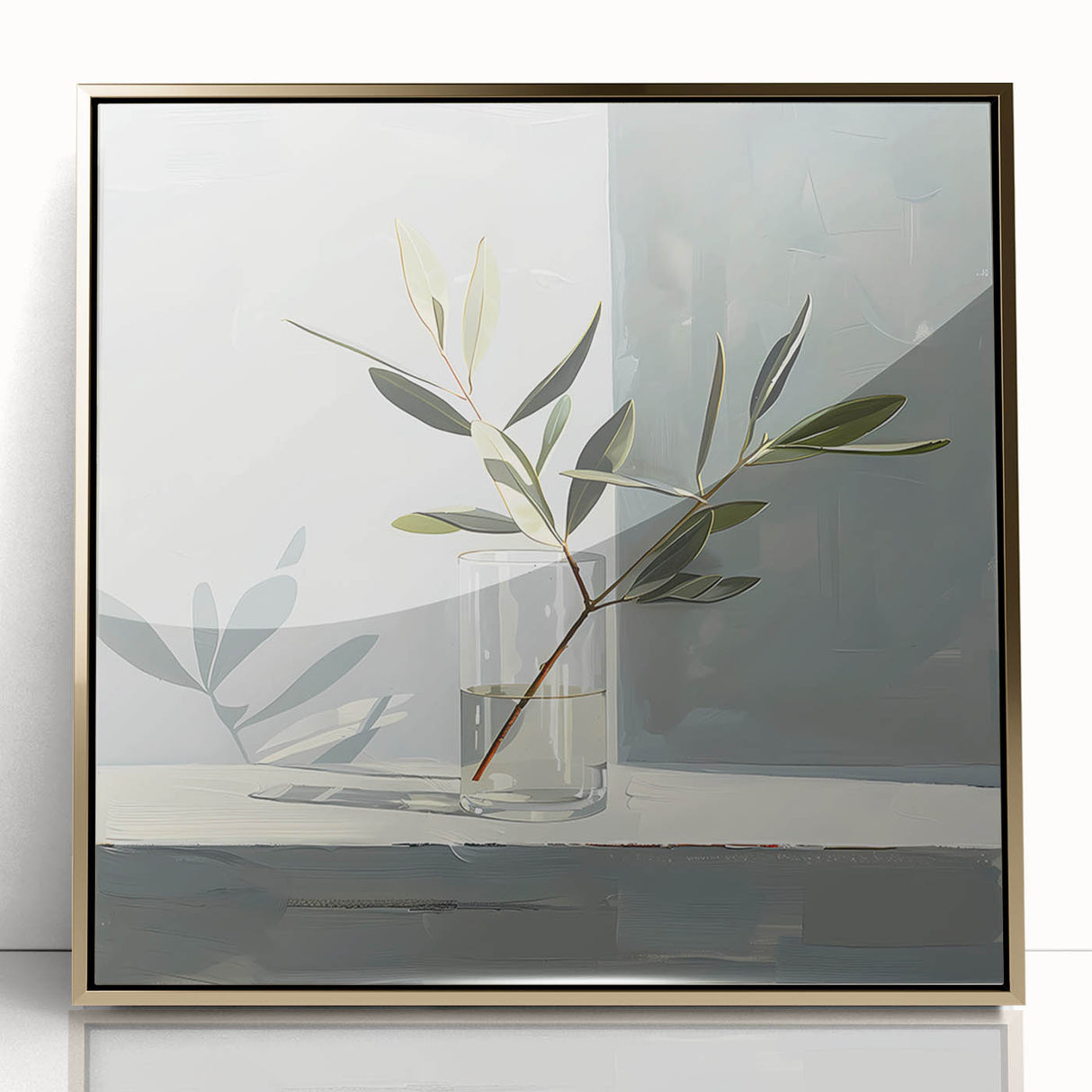 Framed acrylic wall art featuring abstract floral design in vibrant colors, highlighted by a gold frame, perfect for modern home decor or art enthusiasts.