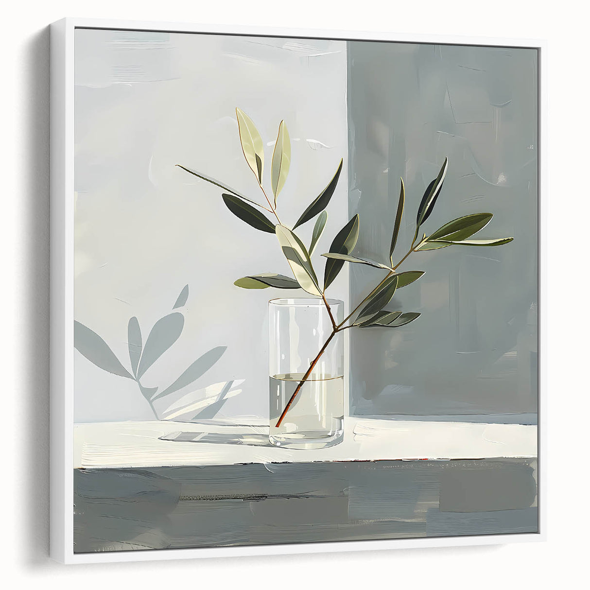 Framed canvas wall art showcasing abstract floral design in soft pastel colors. The artwork features delicate flower shapes and intricate details, enhancing any interior decor.