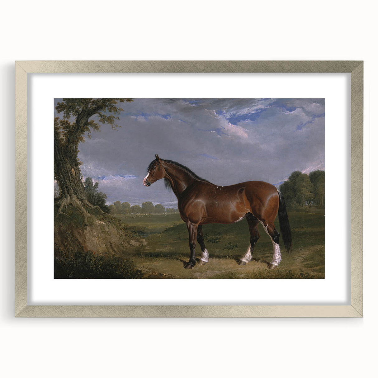 A Clydesdale Stallion by John Frederick Herring - Romantic Art Print