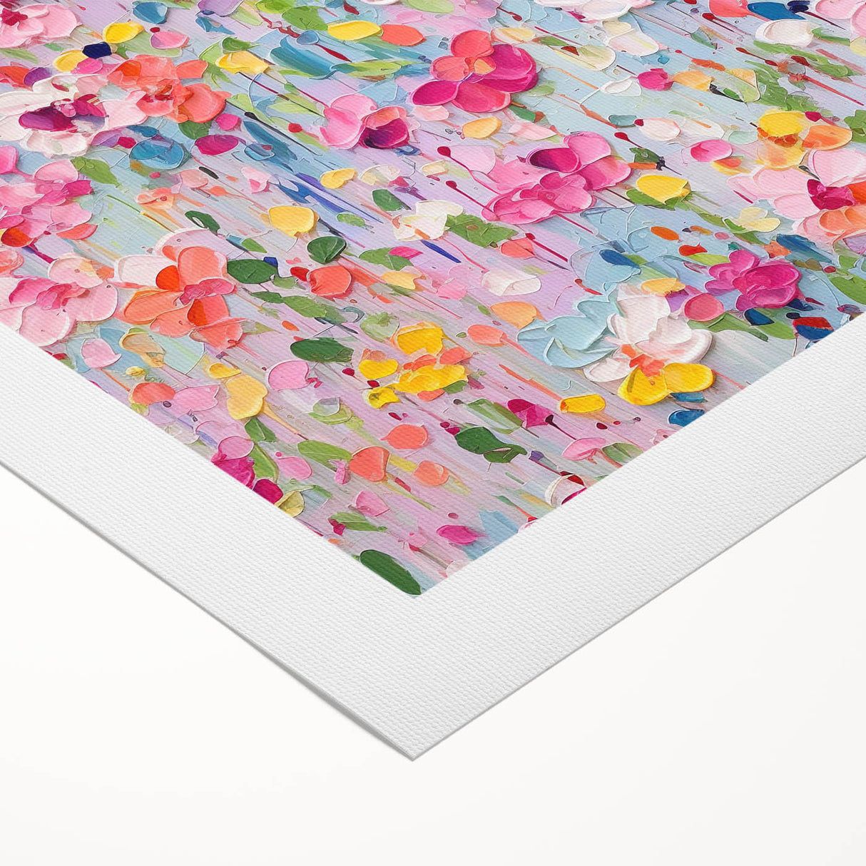 Abstract floral design wall art on rolled canvas, showcasing vibrant colors and intricate patterns, ideal for modern home decor, elegantly packaged in a durable tube.