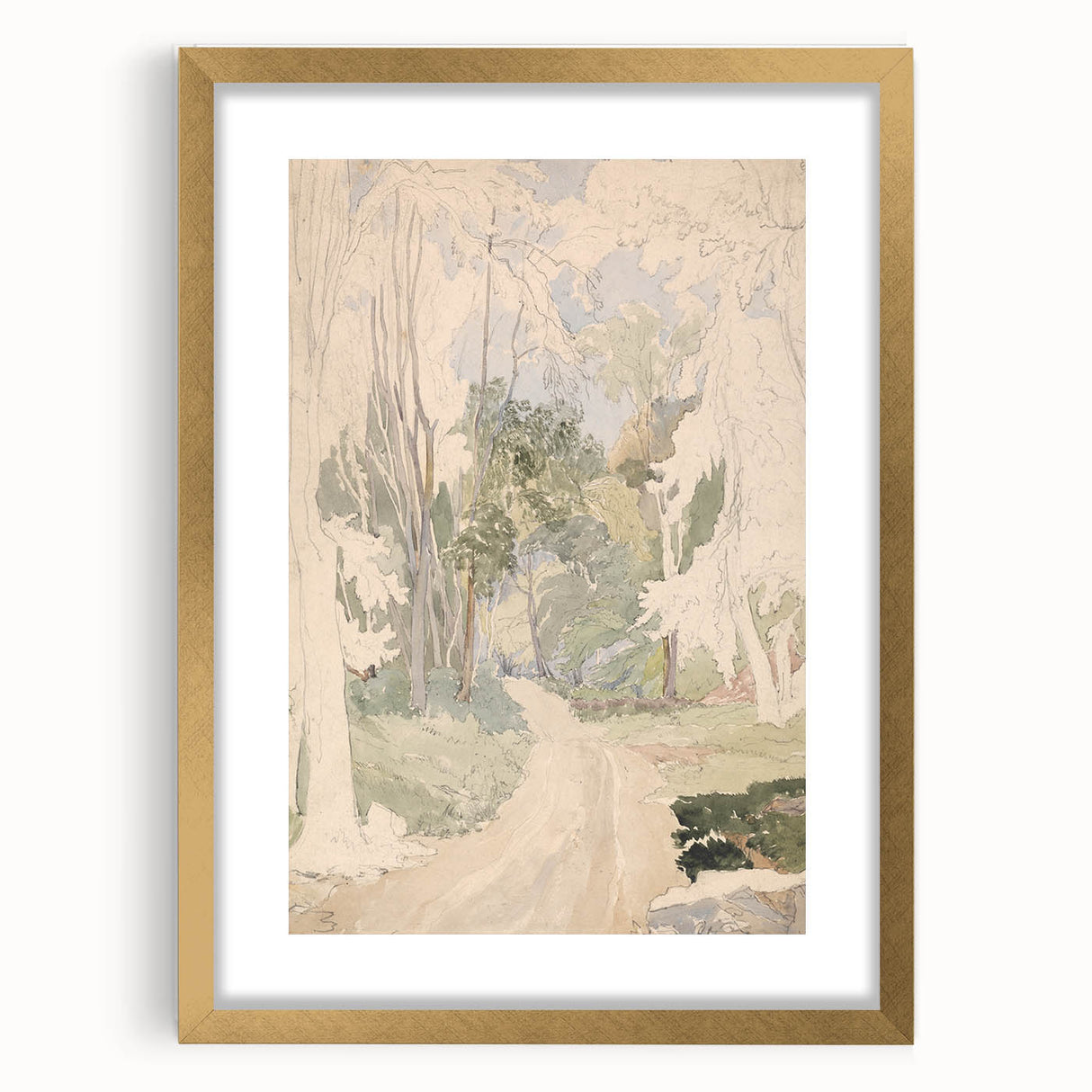 A Road Through a Wood - Romanticism Landscape Art Print