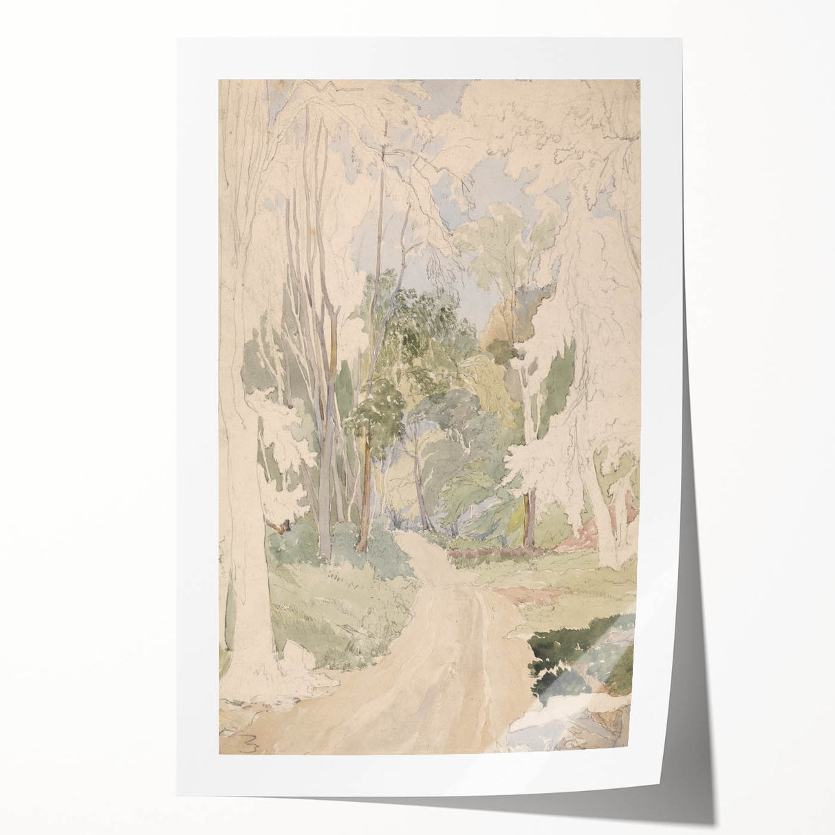 A Road Through a Wood - Romanticism Landscape Art Print