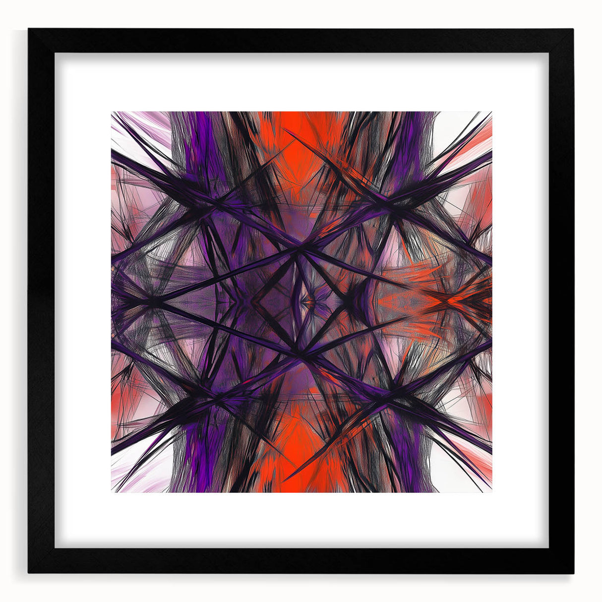 Large Abstract Wall Art – Energetic Red and Purple Motion Lines
