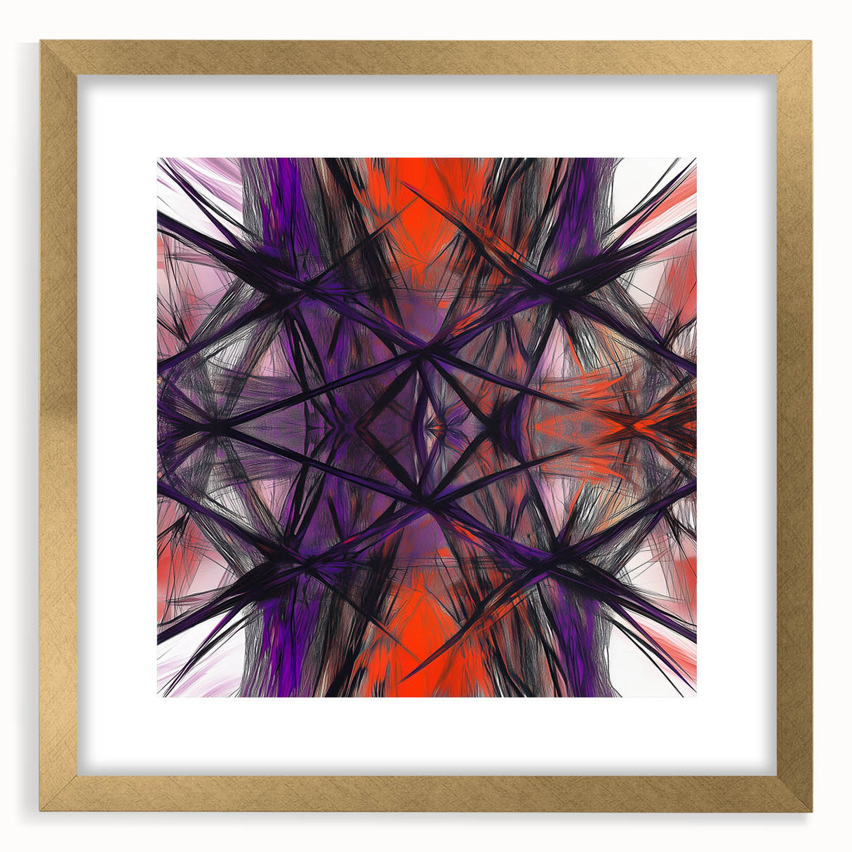Large Abstract Wall Art – Energetic Red and Purple Motion Lines