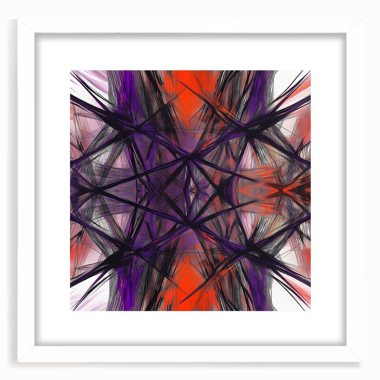 Large Abstract Wall Art – Energetic Red and Purple Motion Lines