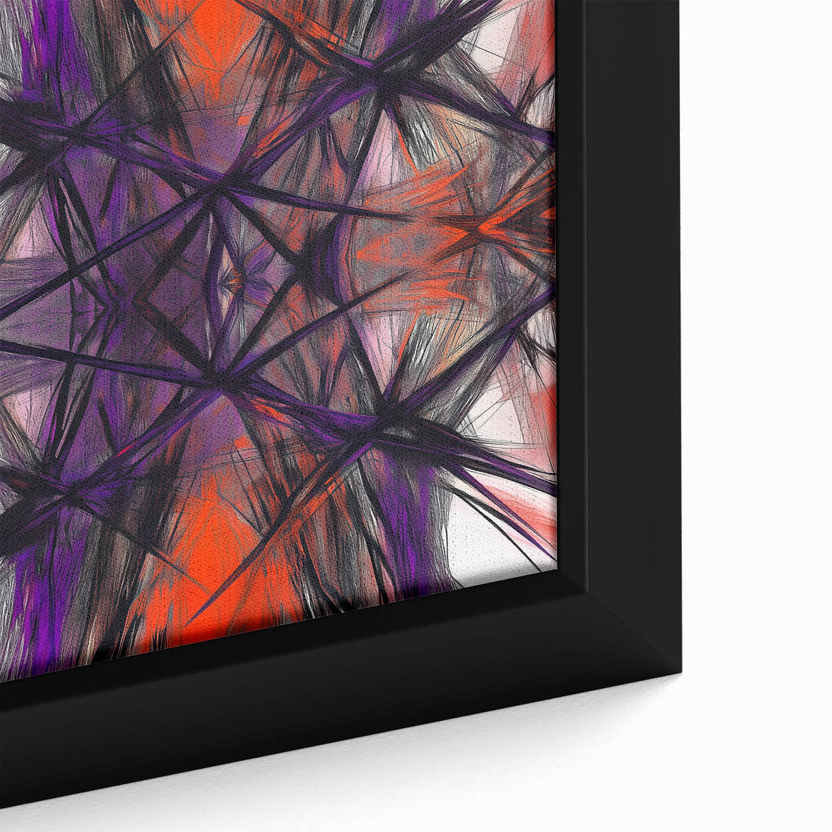 Large Abstract Wall Art – Energetic Red and Purple Motion Lines