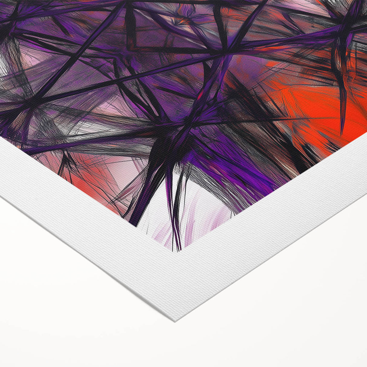 Large Abstract Wall Art – Energetic Red and Purple Motion Lines