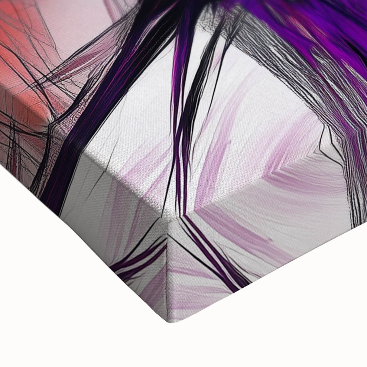 Large Abstract Wall Art – Energetic Red and Purple Motion Lines