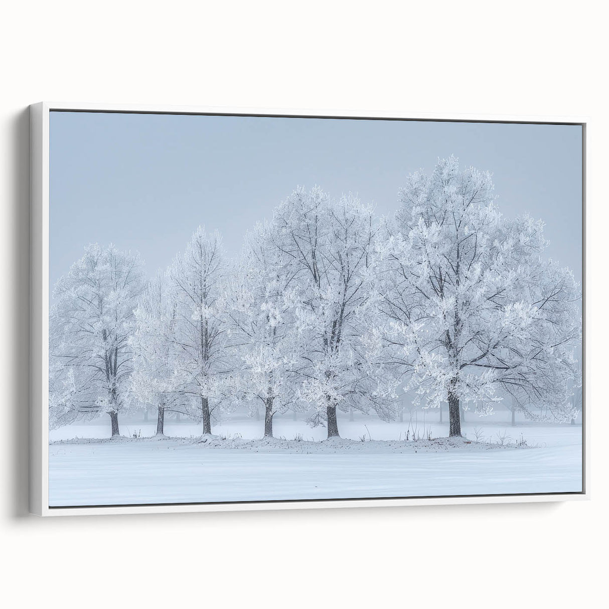 Framed abstract landscape wall art featuring soft earth tones and flowing lines, displayed from a side view with a sleek white frame, perfect for modern decor.