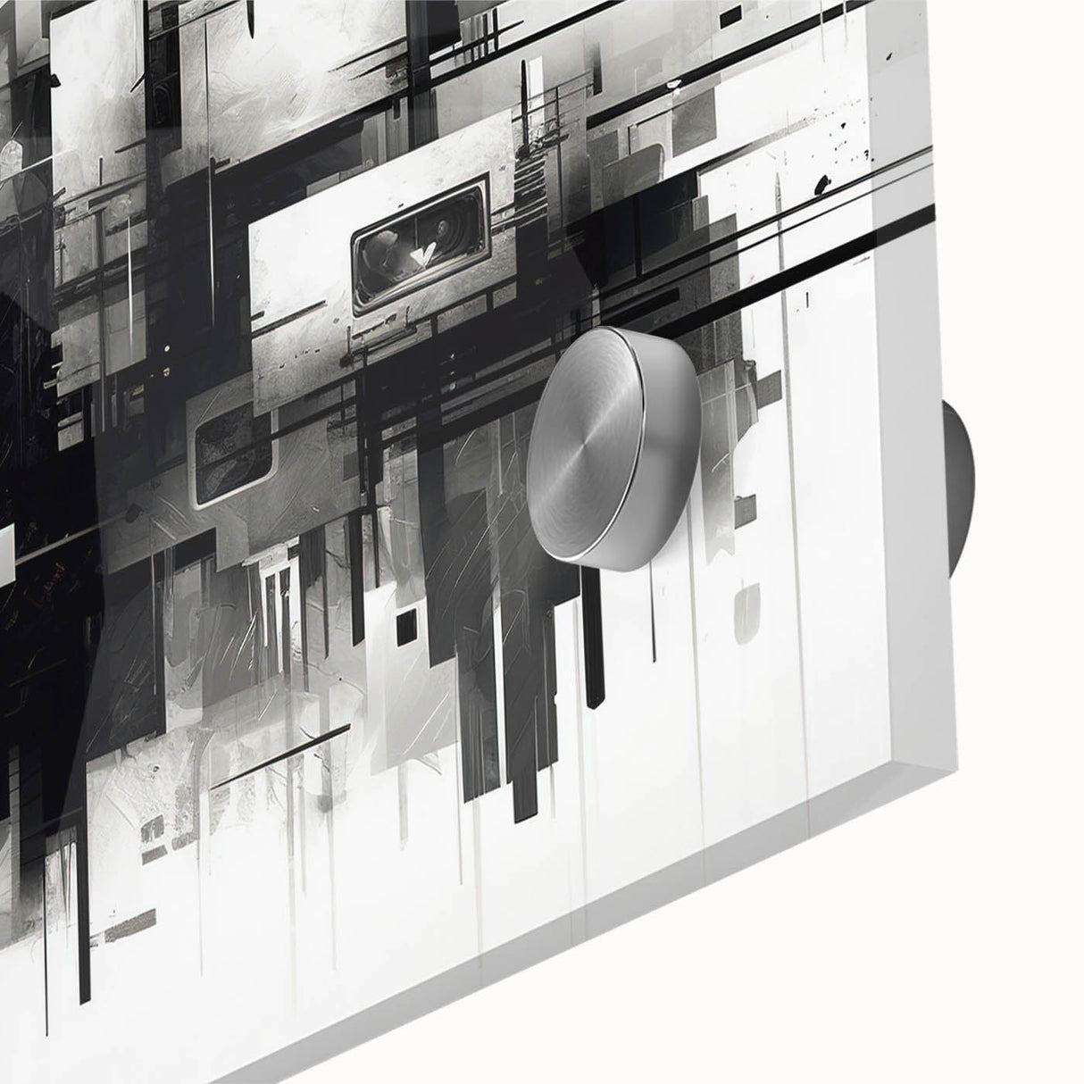 Futuristic Geometric Abstract Wall Art - Modern Bedroom Decor