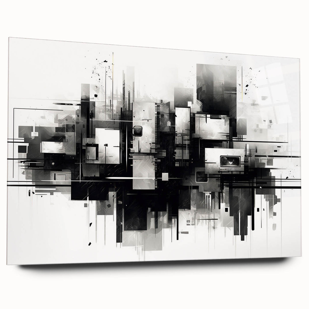 Futuristic Geometric Abstract Wall Art - Modern Bedroom Decor