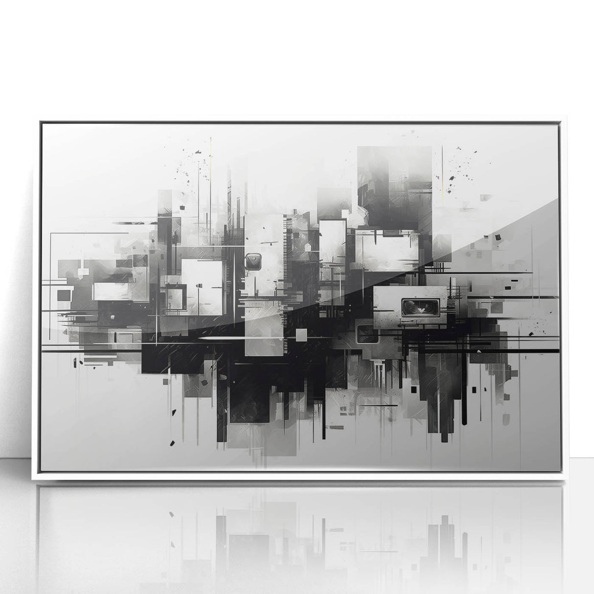 Futuristic Geometric Abstract Wall Art - Modern Bedroom Decor