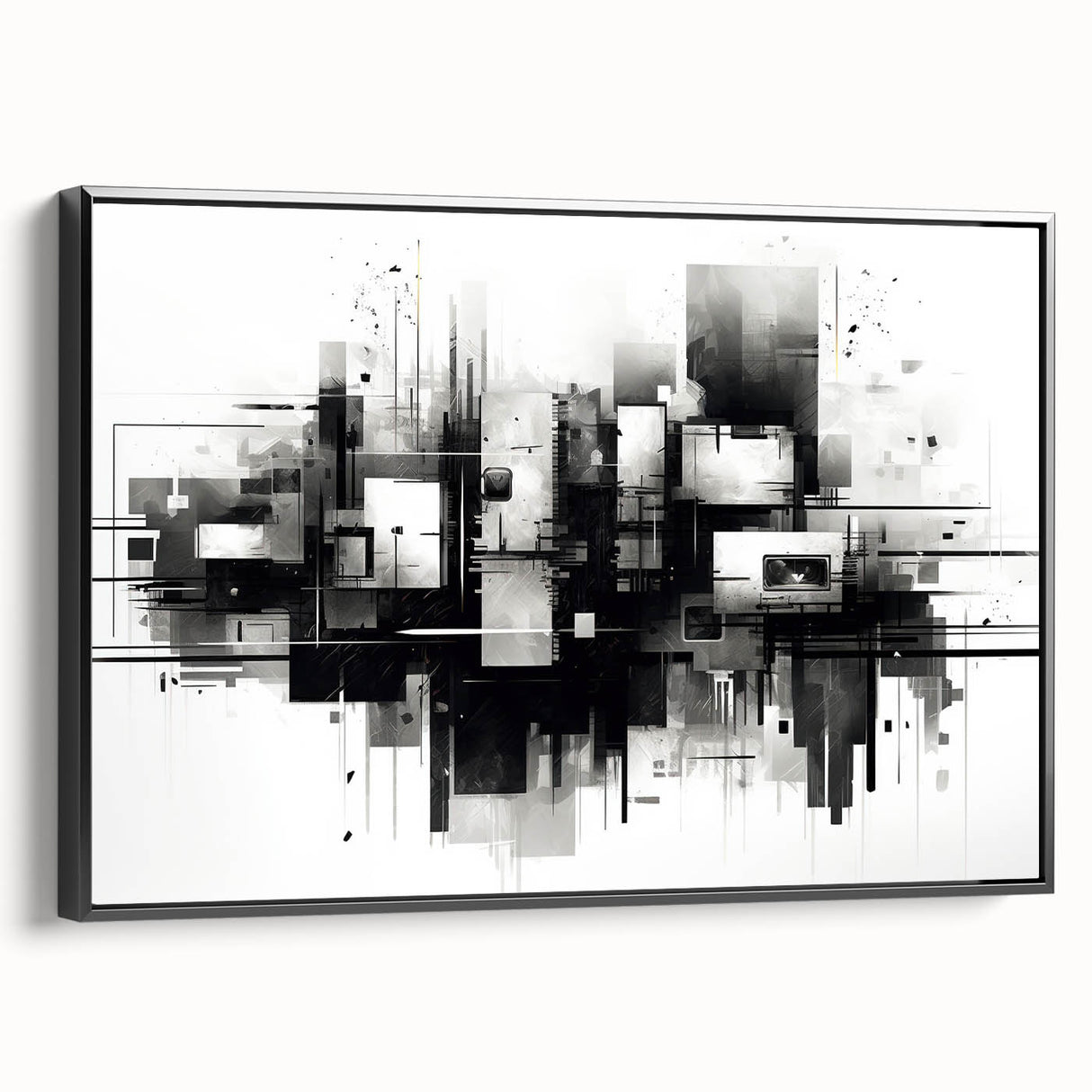 Futuristic Geometric Abstract Wall Art - Modern Bedroom Decor