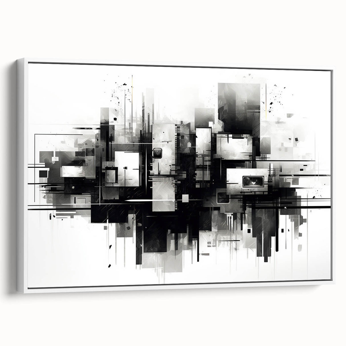 Futuristic Geometric Abstract Wall Art - Modern Bedroom Decor