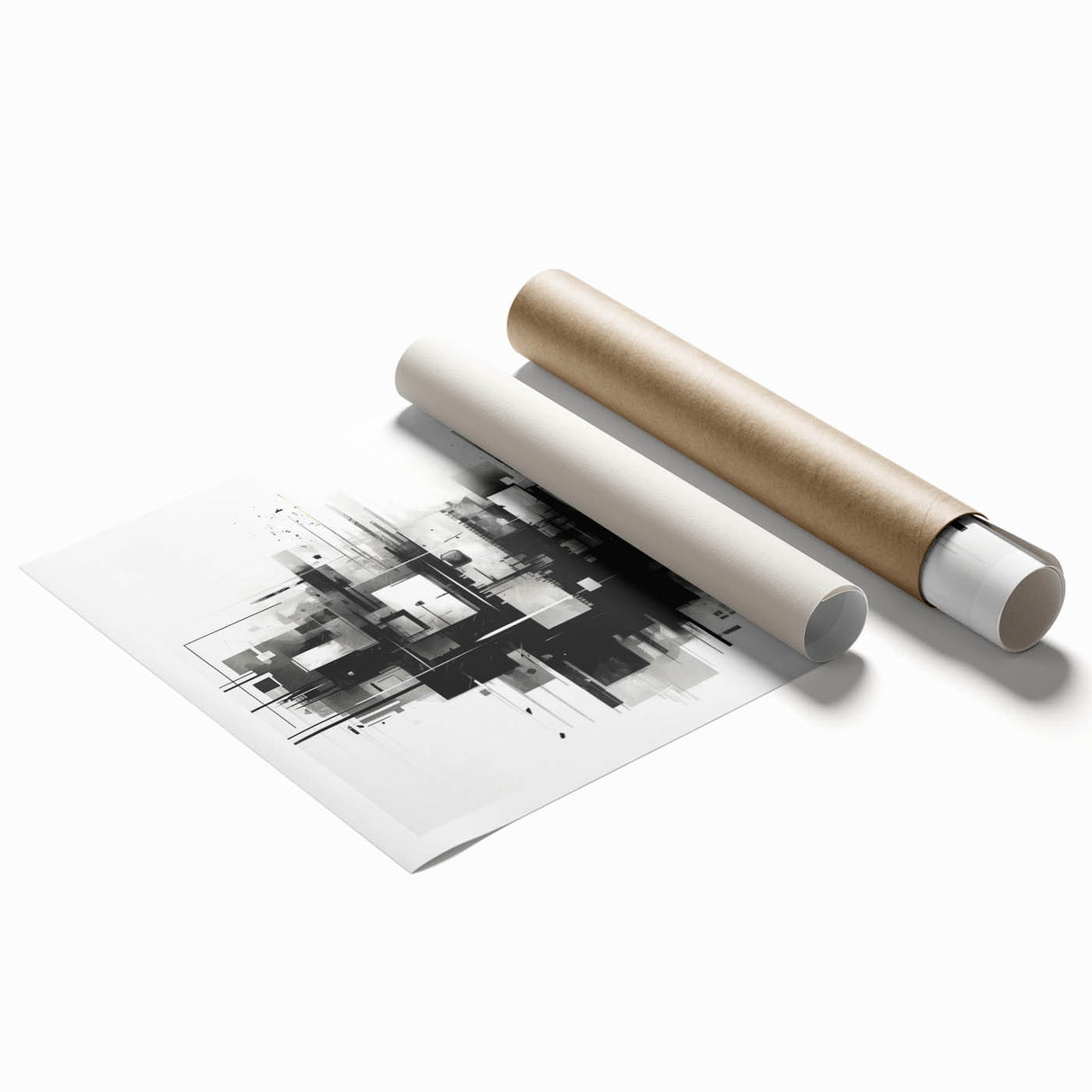 Futuristic Geometric Abstract Wall Art - Modern Bedroom Decor