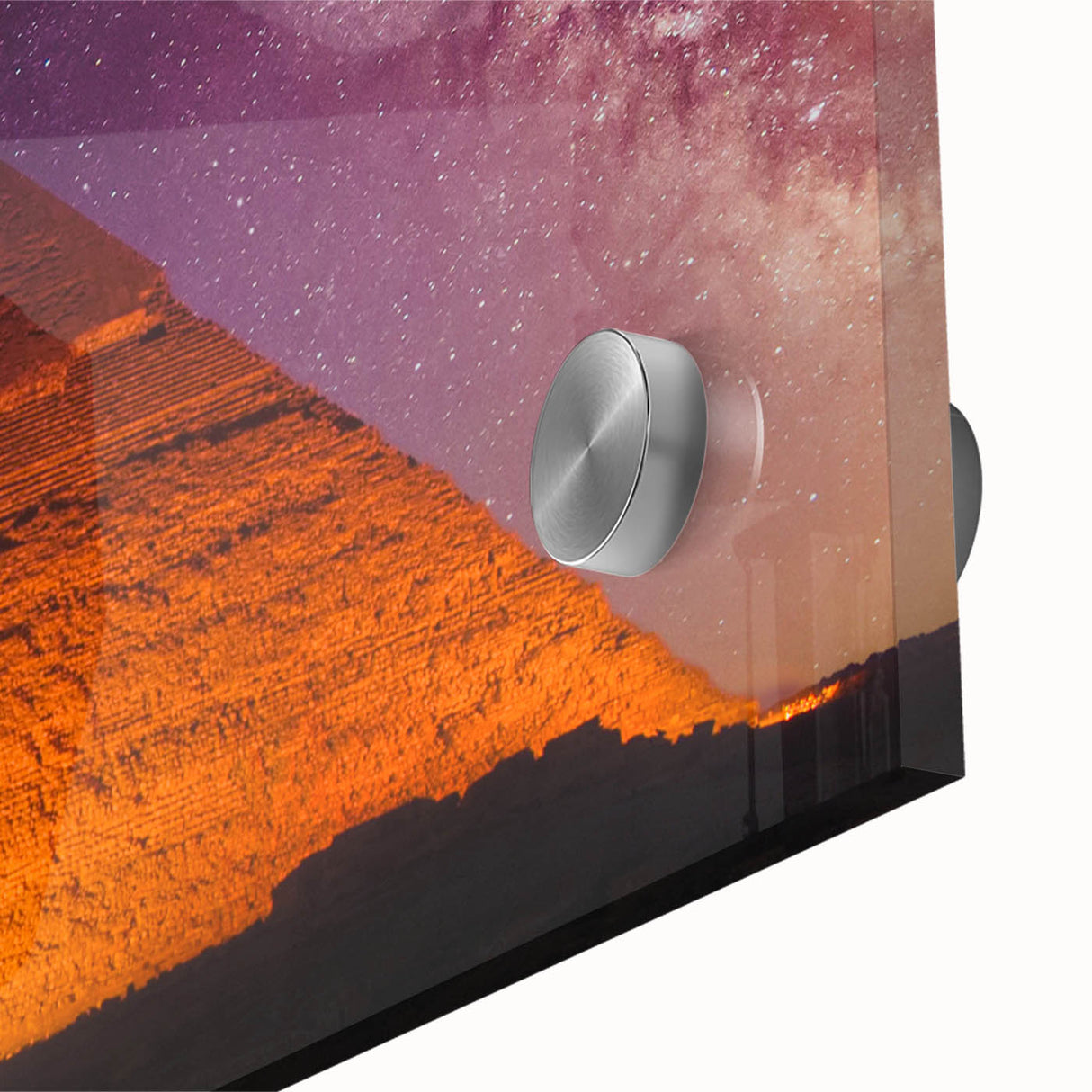 Large abstract wall art depicting the Egyptian scenery in acrylic glass, ideal for dining room ambiance.