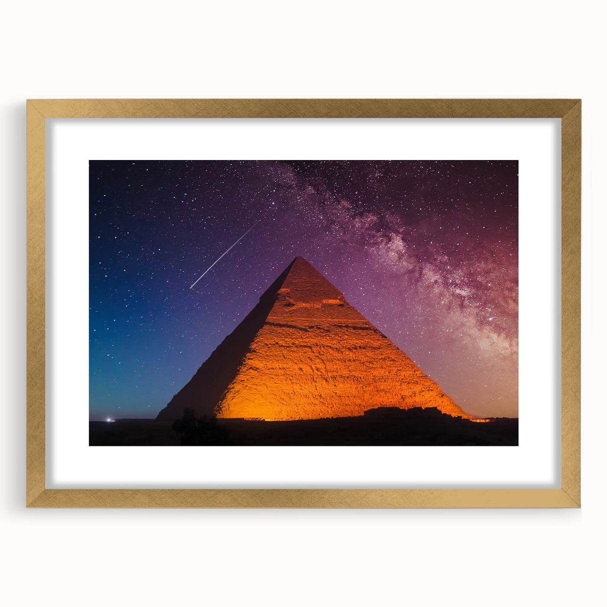 Textured art of abstract Egyptian landscape in gold and earth tones on a framed canvas, ideal for bedroom art.