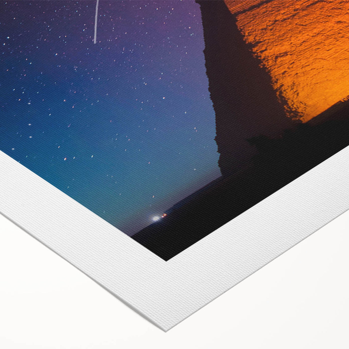 Art deco poster of Egyptian scenery in earth tones on rolled canvas, suitable for dining room wall art.