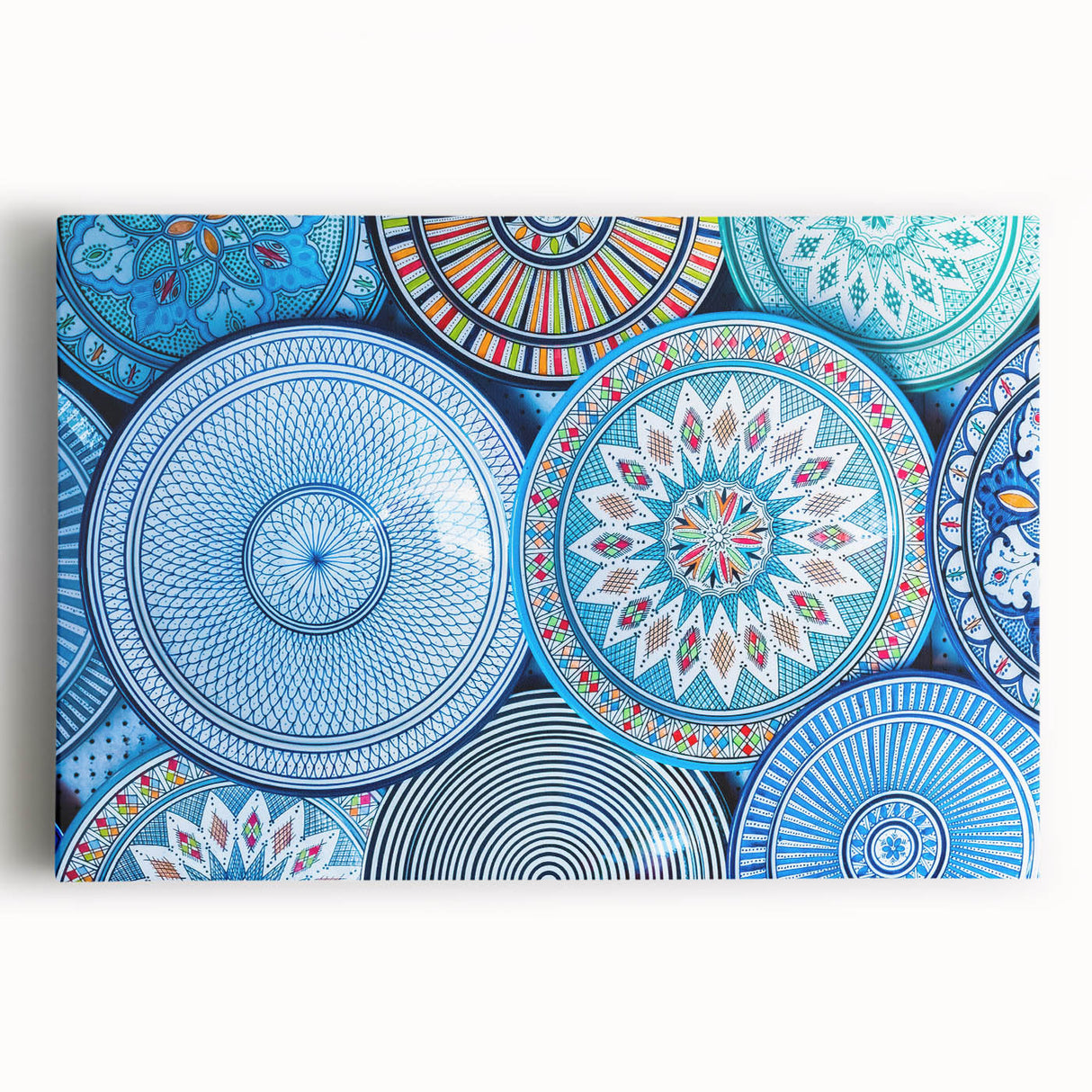 Black and white photograph of a Moroccan landscape on stretched canvas, suitable as large kitchen art.