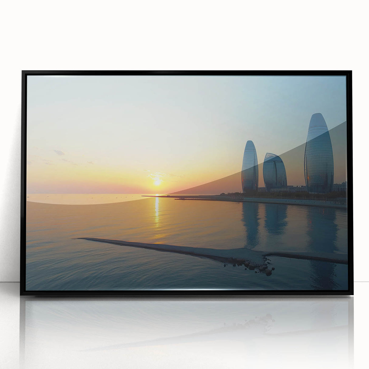 Large abstract wall art featuring mid-century modernist design in black and white tones on acrylic.