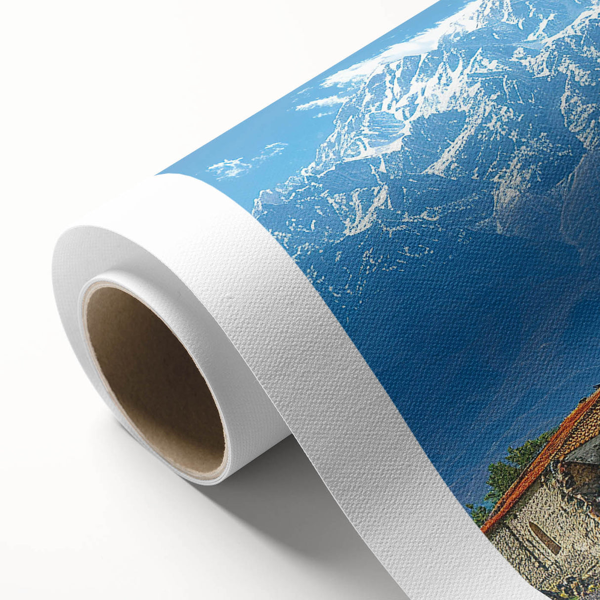 Art Deco style poster of a vibrant Asian landscape on rolled canvas, ideal for nursery wall art.