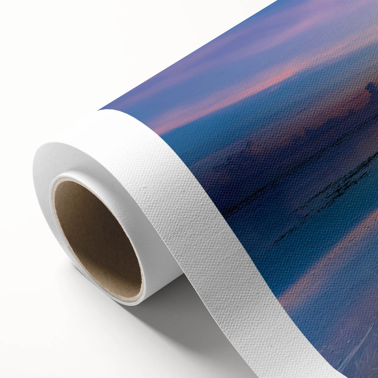 Art Deco style poster of an Indonesian scenery in muted green and brown tones on rolled canvas, ideal for nursery wall art.