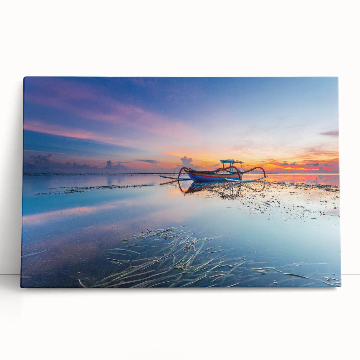 Black and white photograph of an Indonesian landscape on stretched canvas, suitable for kitchen wall art or bedroom.