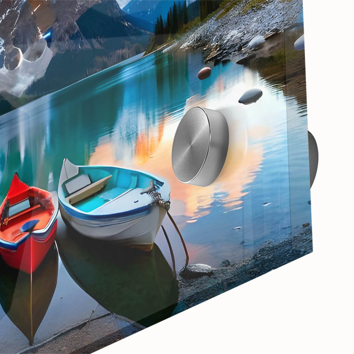 Large abstract wall art depicting Alberta, Canada scenery in muted earth tones on acrylic glass, ideal for dining room art.