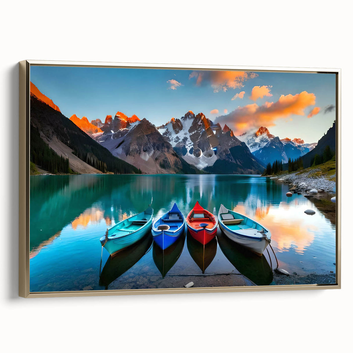 Framed canvas depicting a serene Alberta landscape in muted earth tones, ideal for bedroom wall art.