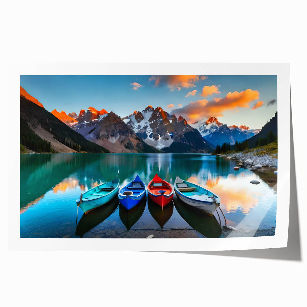 Extra large rolled print depicting vibrant Alberta, Canada scenery with floral elements, ideal for art wall dining room.