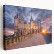 European scenic landscape on large stretched canvas, featuring gentle natural and architectural elements in earth tones.