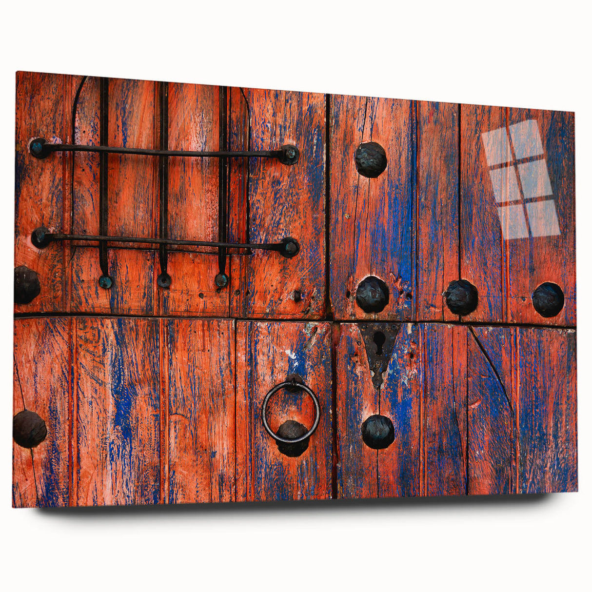 Large abstract wall art depicting the Baja California scenery in muted earth tones on acrylic glass.