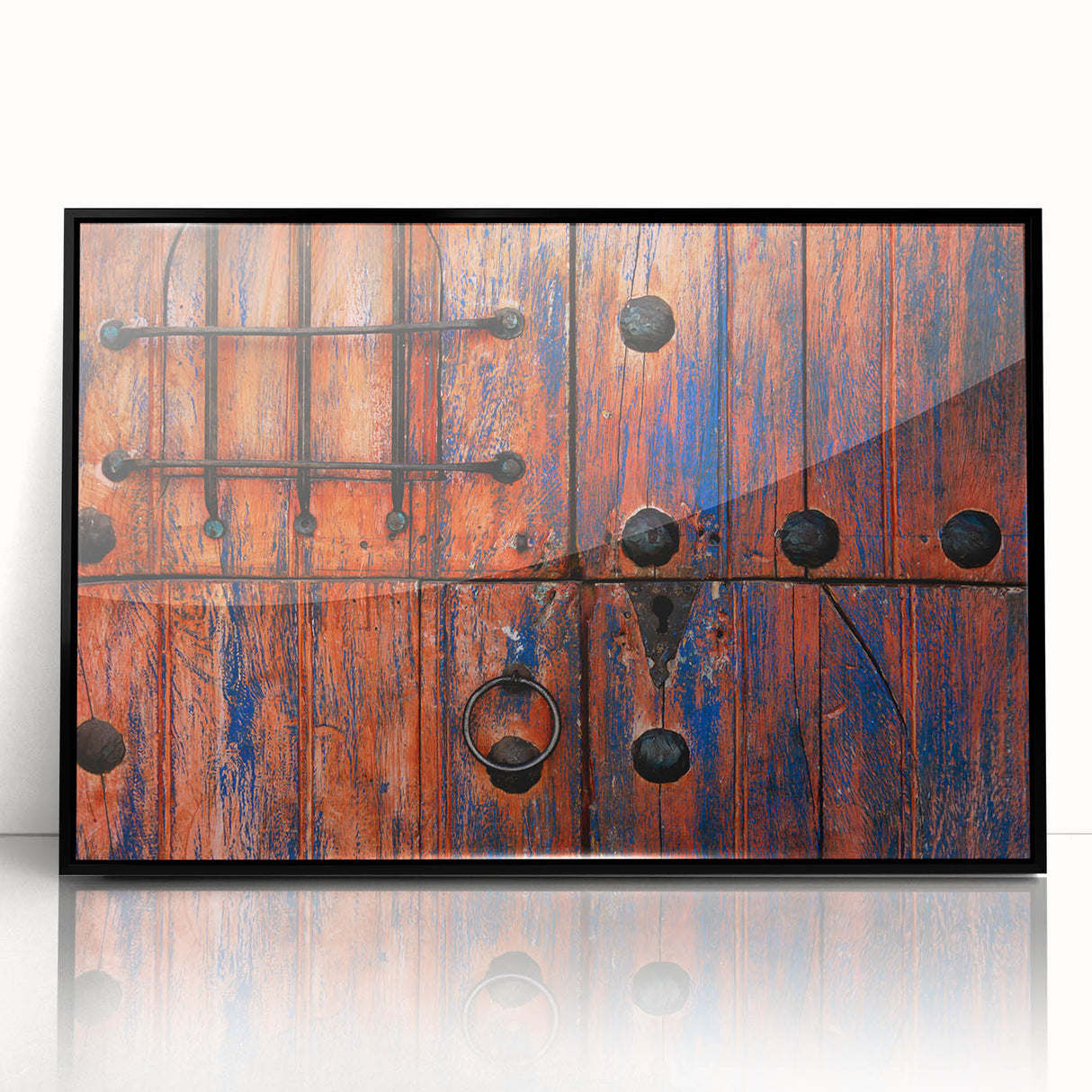 Large abstract wall art depicting the Baja California scenery in mid-century modernist style.