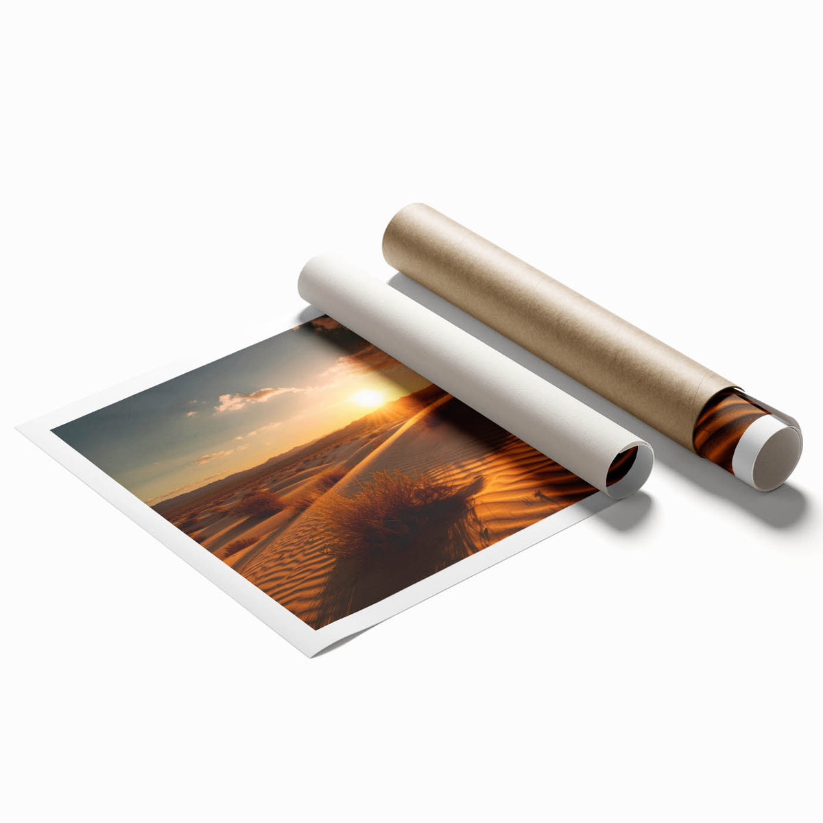 Extra large rolled print of Dubai skyline in pastel shades, ideal for classy bathroom wall art.