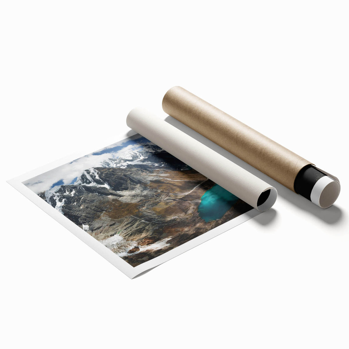 Extra large rolled print of a scenic Peruvian landscape with vibrant green and earth tones.