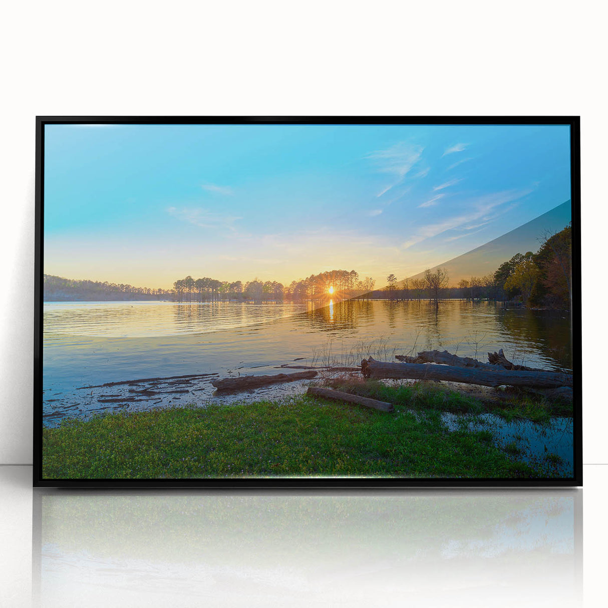 Large abstract wall art depicting Arkansas scenery in muted earth tones on a framed acrylic.