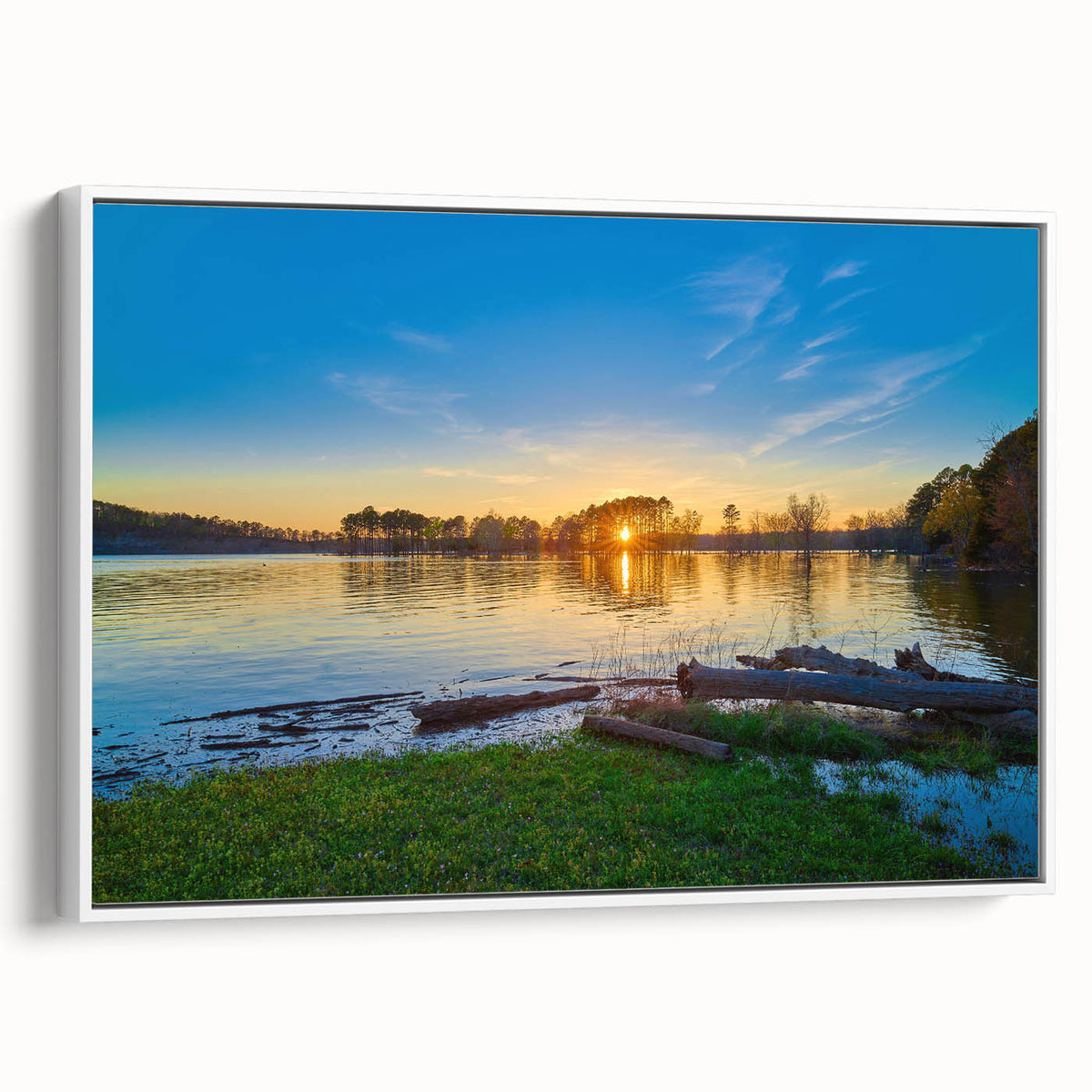 Vintage poster art of Arkansas scenery on a framed canvas, featuring colorful art in extra large size.