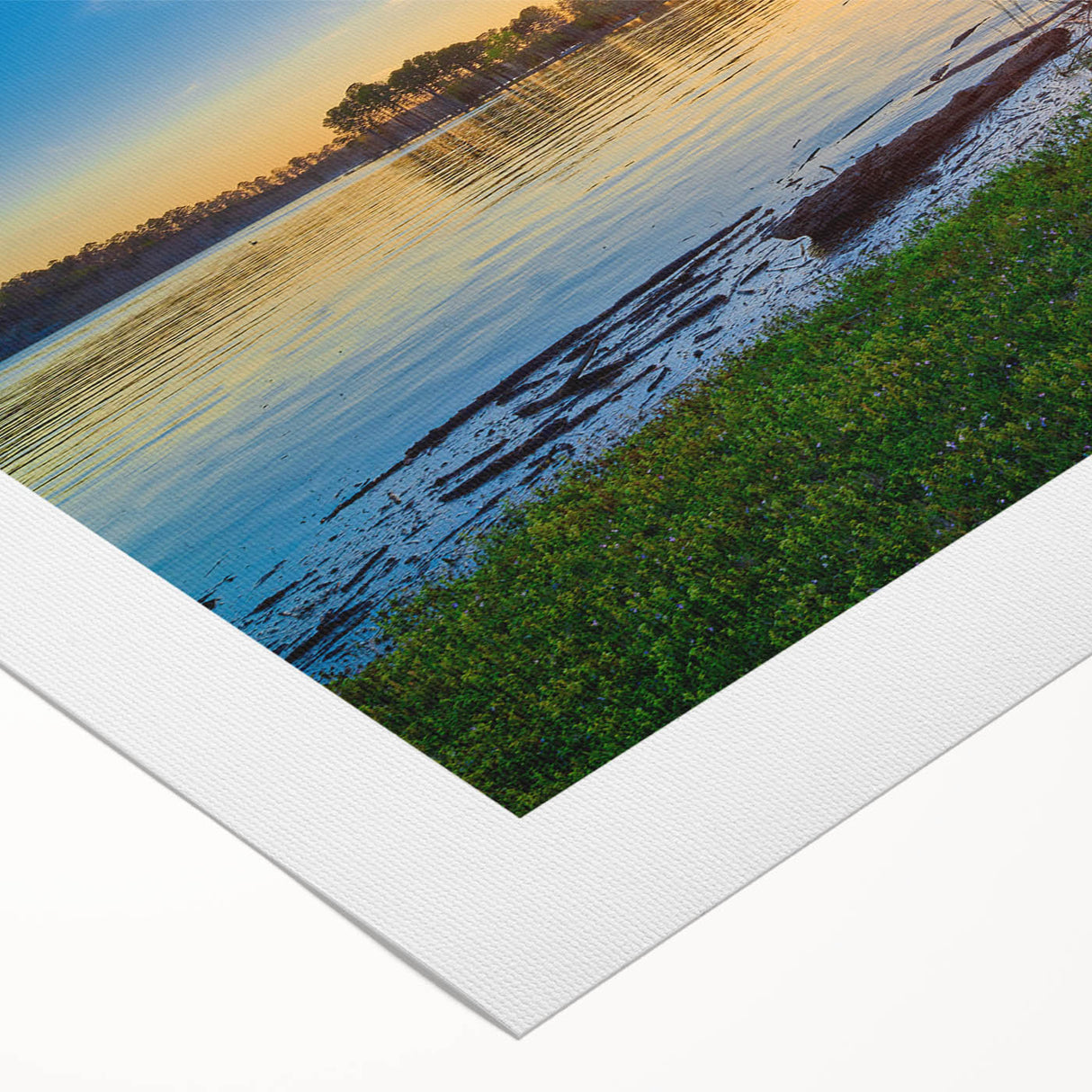 Art deco poster of Arkansas scenery in muted earth tones on rolled canvas, suitable for dining room wall art.