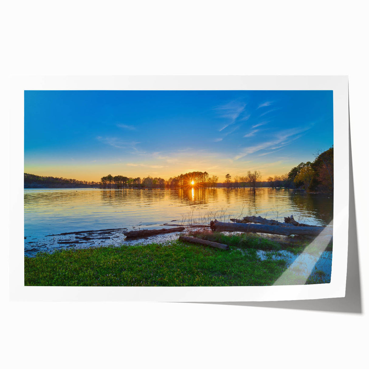 Rolled print of Arkansas scenery featuring soft pastel colors, ideal for art wall dining room decor.