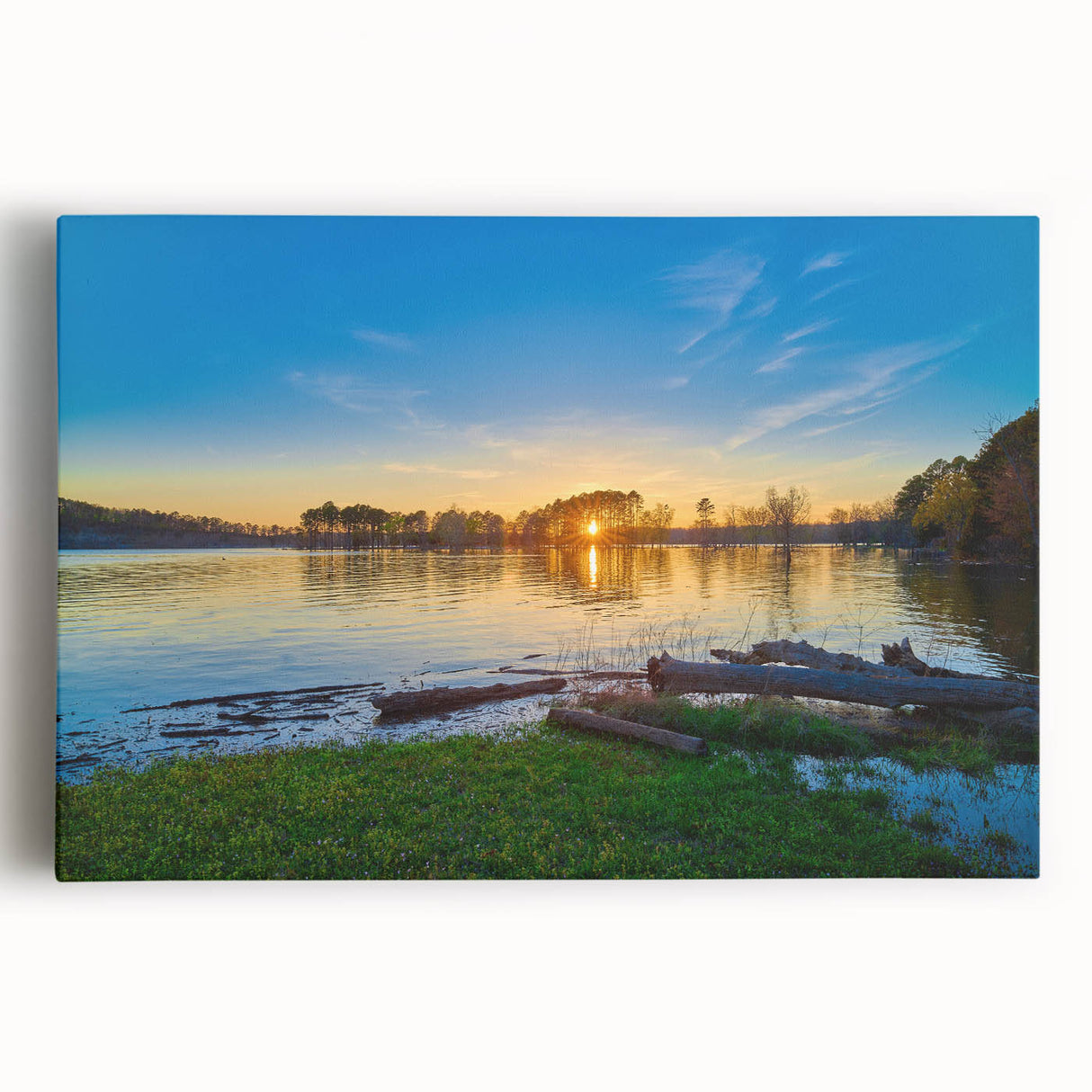 Black and white photograph of Arkansas scenery on large stretched canvas, ideal for kitchen wall art.