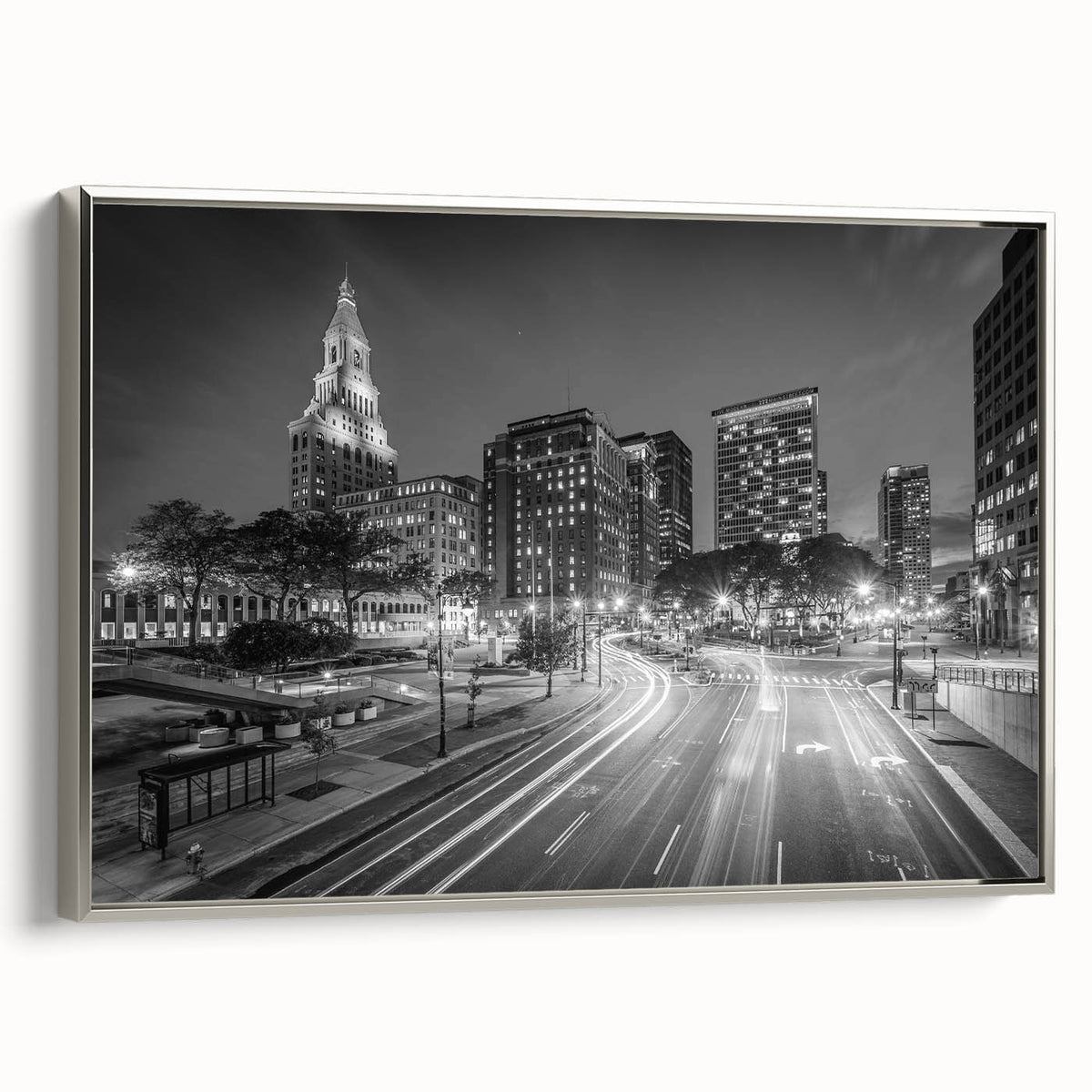 Landscape art painting of Connecticut scenery on framed canvas, featuring vibrant autumn colors, ideal for living room decor.