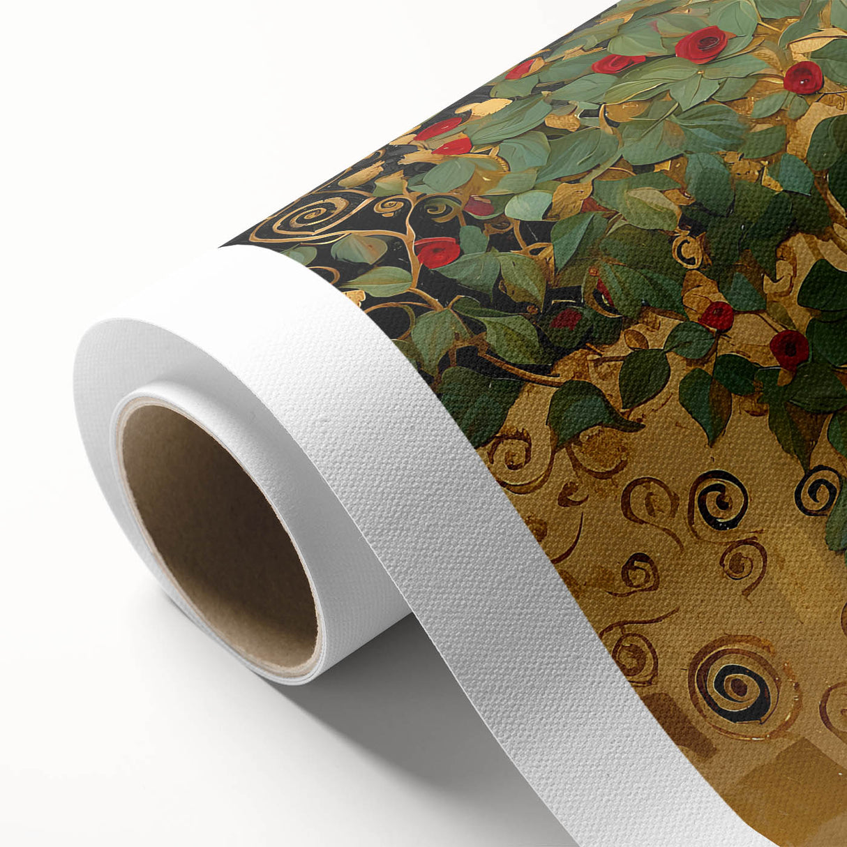 Abstract floral wall art on rolled canvas, showcasing vibrant colors like blue, pink, and green, perfect for enhancing modern home decor.