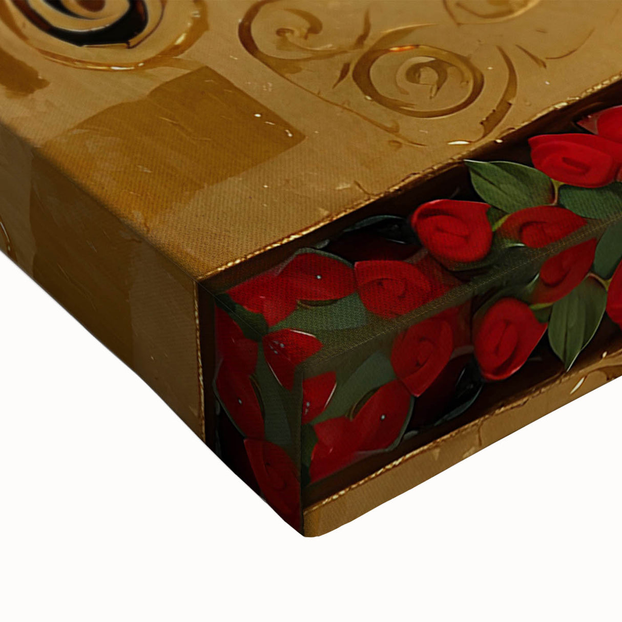 Close-up of vibrant abstract floral wall art on stretched canvas, showcasing intricate details and bold colors, perfect for modern home decor accents.