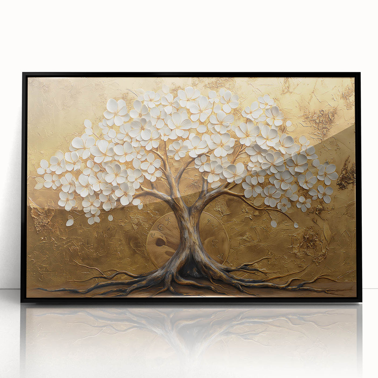 Framed abstract floral wall art in black acrylic, showcasing vibrant colors and intricate designs, perfect for modern home decor and artistic enhancements.