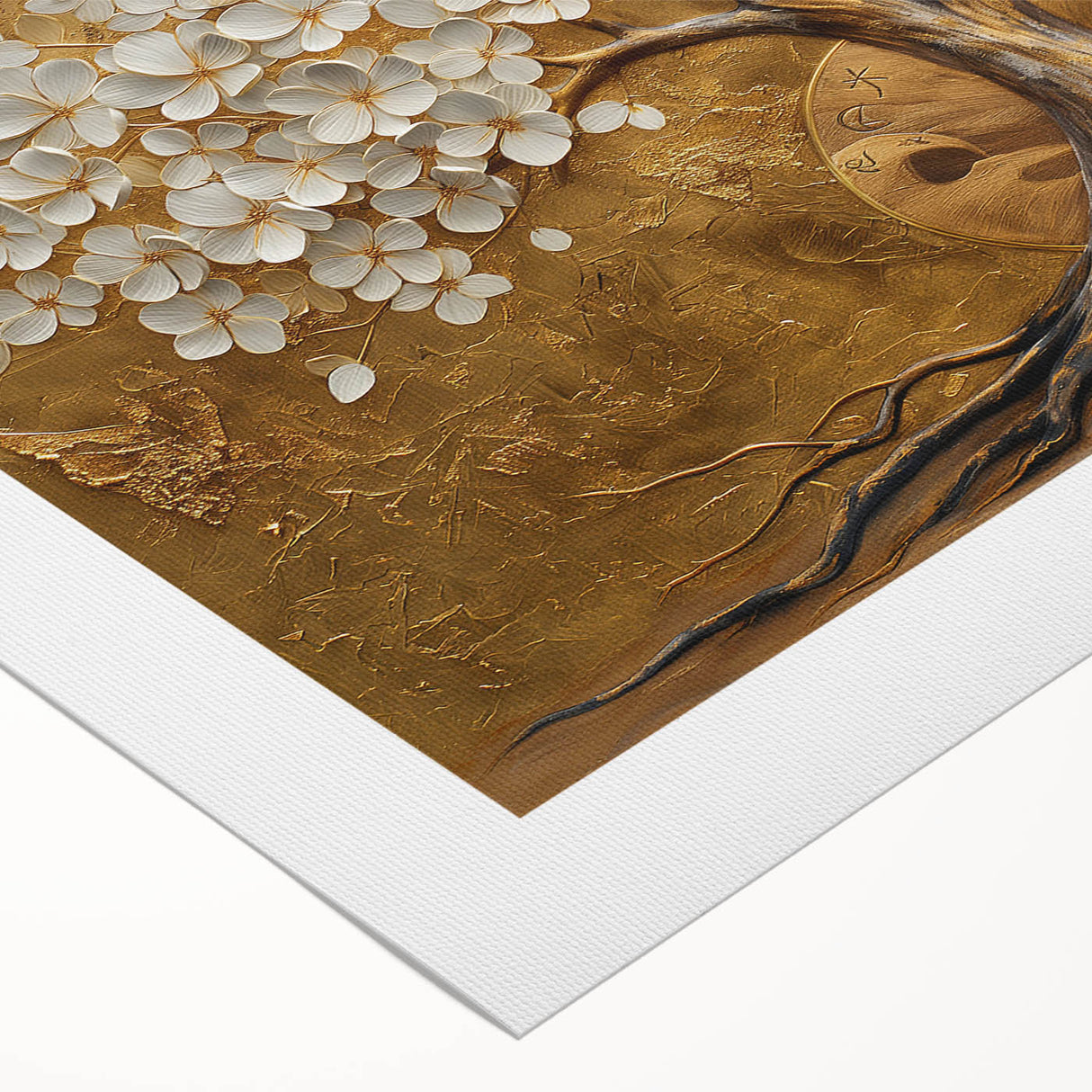 Abstract floral wall art on rolled canvas, showcasing vibrant colors and intricate designs, ideal for modern home decor and artistic expression.